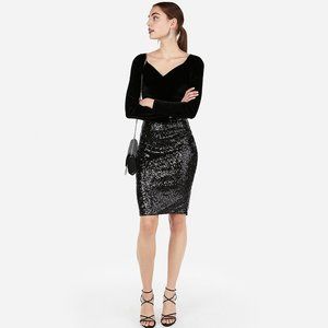 NWT Express Sequin high waist mini pencil Skirt